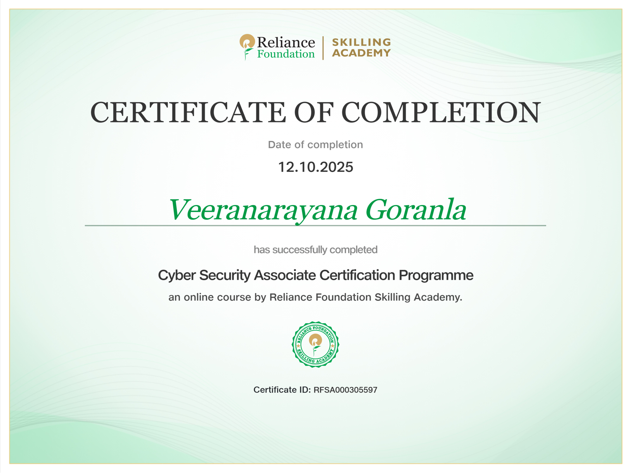Course Certificate